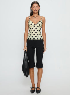 I Know Love Cami Top Yellow Polka