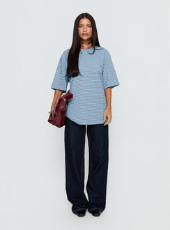 Kaitlan Short Sleeve Tee Blue Stripe