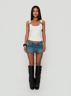 Magnollia Buckle Detail Tank Top White
