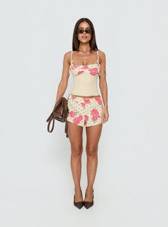 Yella Micro Mini Shorts Floral Polka Dot