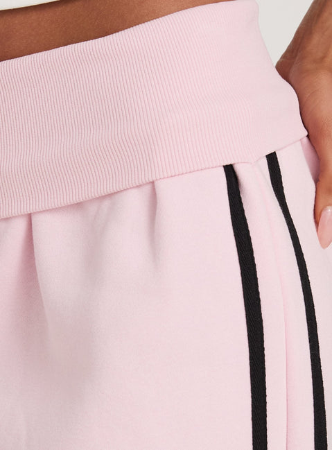 Lockie Foldover Baggy Track Pants Pink / Black