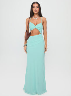 No Control Keyhole Maxi Dress Aqua