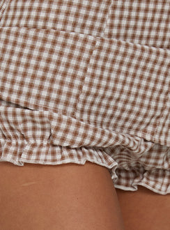 Loveliness Romper Brown Check