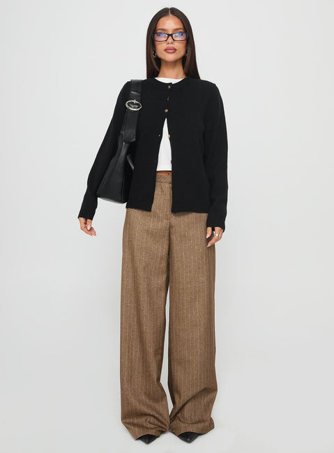 Arica Button Up Knit Cardigan Black