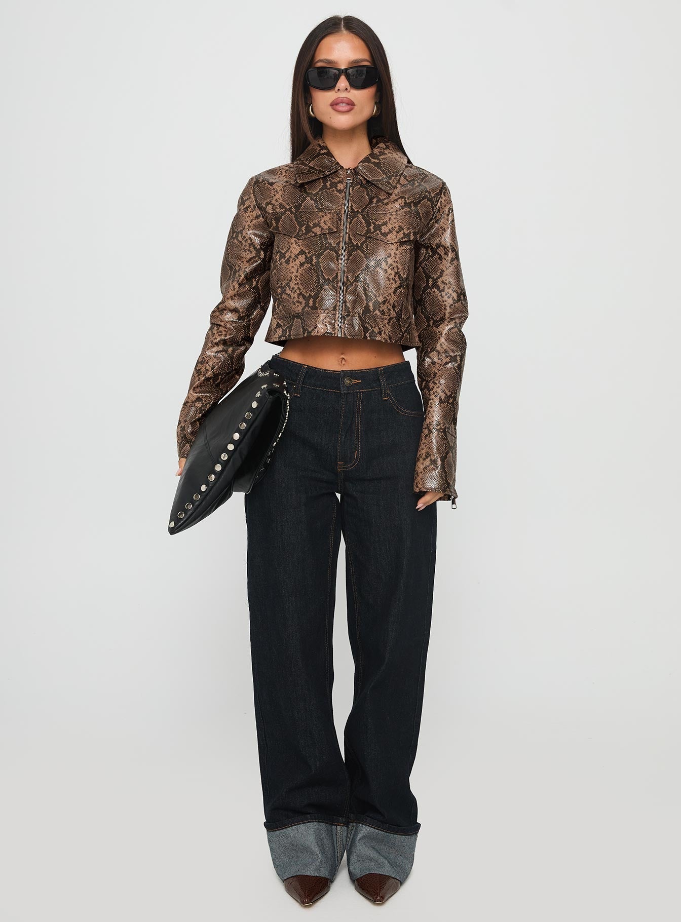 Tindra Cropped Jacket Snake