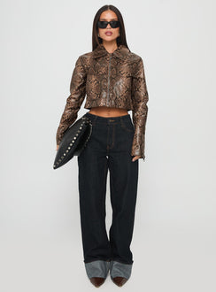 Tindra Cropped Jacket Snake