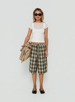 Tucka Long Line Baggy Shorts Multi Check