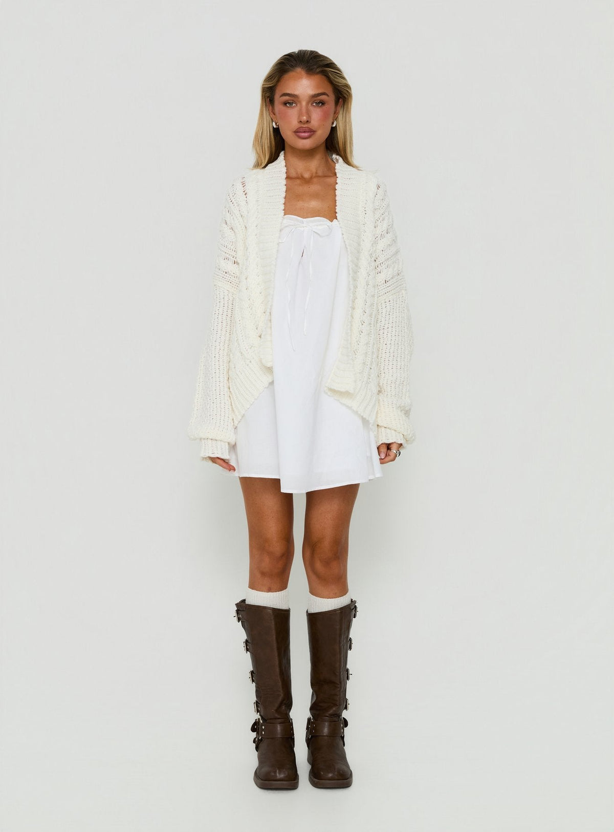 Abner Cable Cardigan Cream