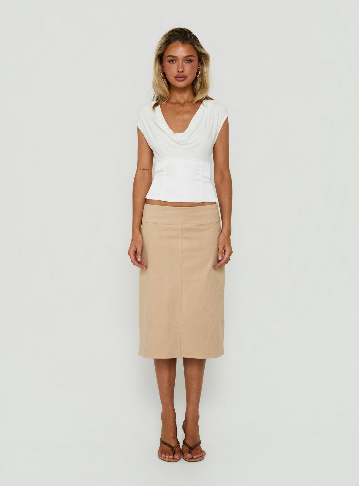 Sommerset Cowl Neck Top White