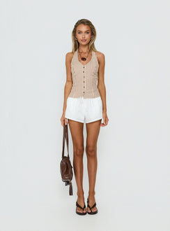 Old Friend Halter Top Chocolate Stripe