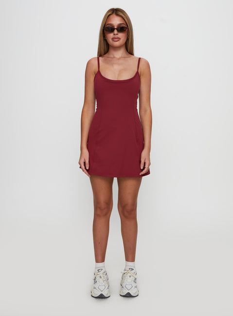 Ambition Activewear Mini Dress Cherry