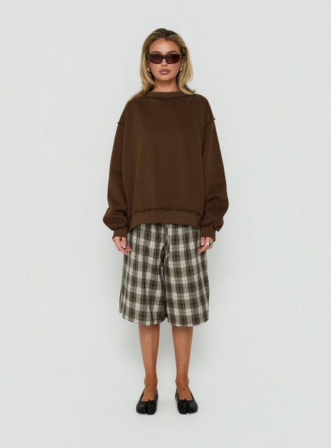 Laine Crew Neck Jumper Brown