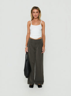 Two Lovers Low Rise Pants Grey Pinstripe