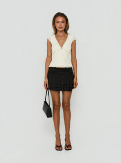 Kaelina Ruched Frill Skort Black