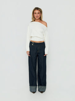 Nikoletta Foldover Jeans Raw Denim