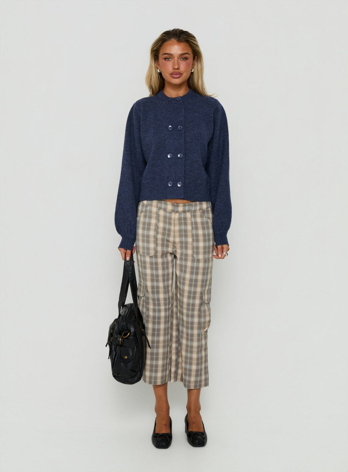 Kammi Button Up Cardigan Navy