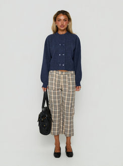 Kammi Button Up Cardigan Navy