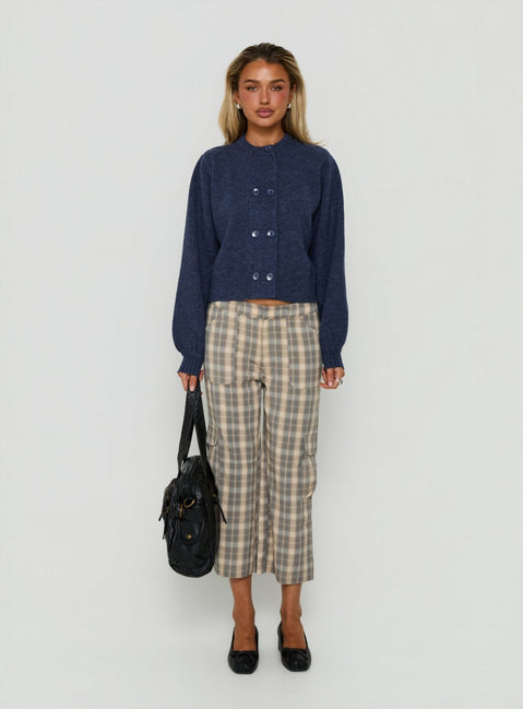 Kammi Button Up Cardigan Navy