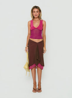 Lihat Sleeveless Contrast Top Pink / Purple