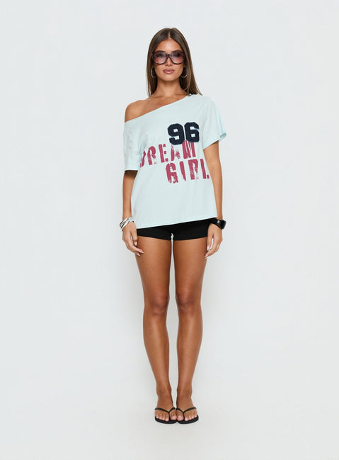 Dream Girl 96 Oversized Graphic Tee Blue