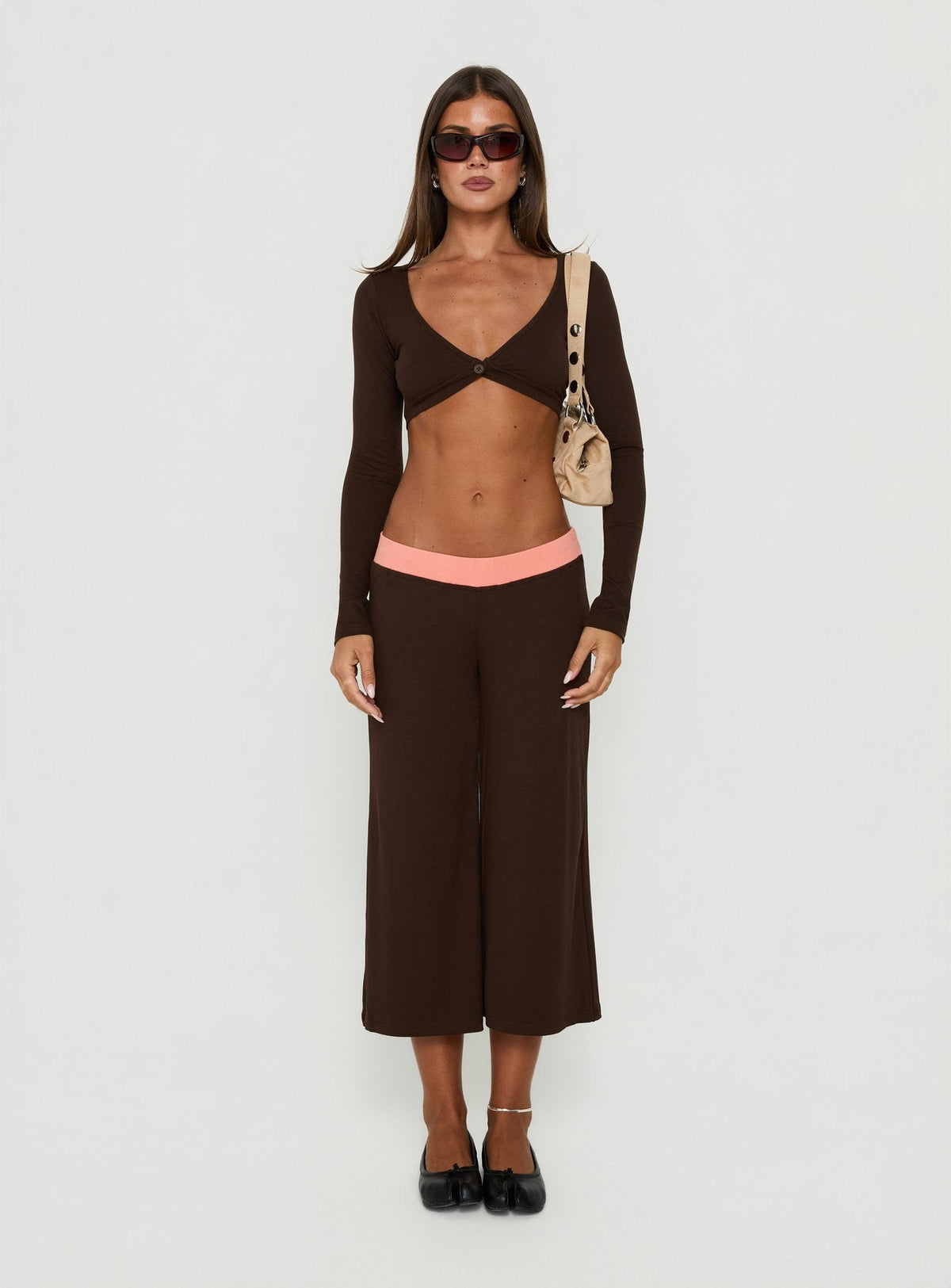 Kaitlynn Long Sleeve Bolero Brown