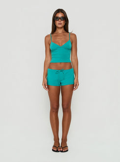 Janaye V Neck Tank Teal