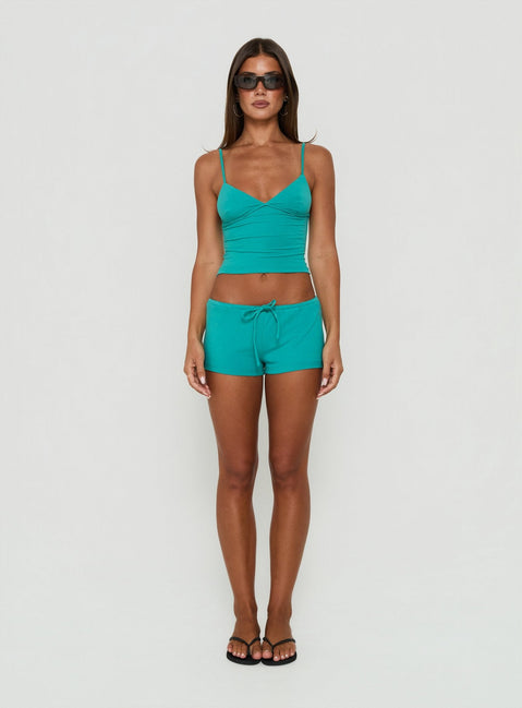Janaye V Neck Tank Teal