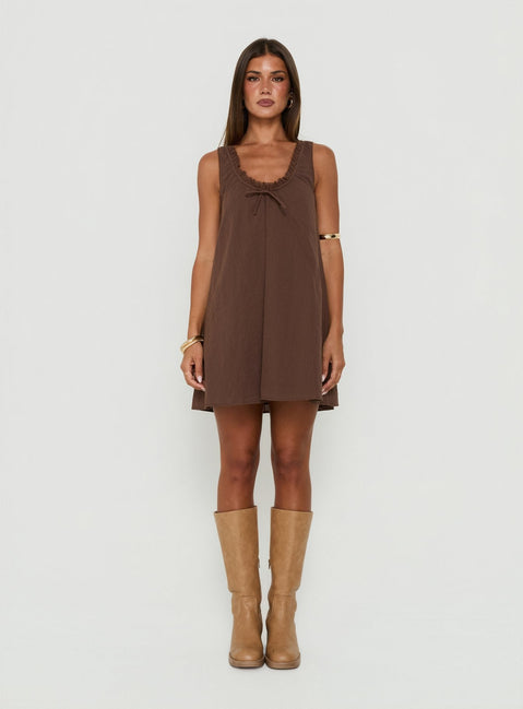 Antiquity Swing Mini Dress Chocolate