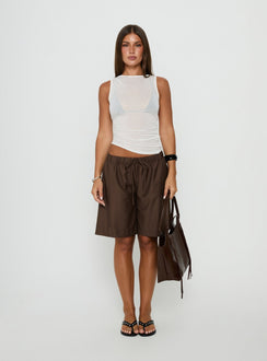 Siren Sun Drawstring Jorts Brown