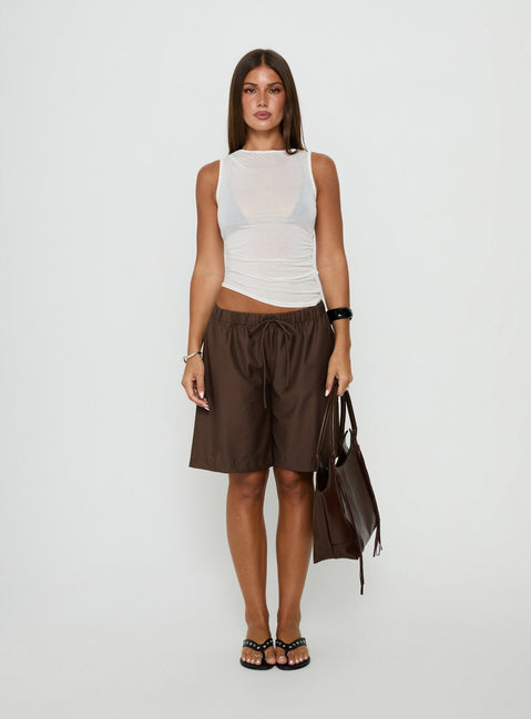 Siren Sun Drawstring Jorts Brown