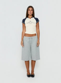 Locket Love Graphic Raglan Tee Navy / Lemon