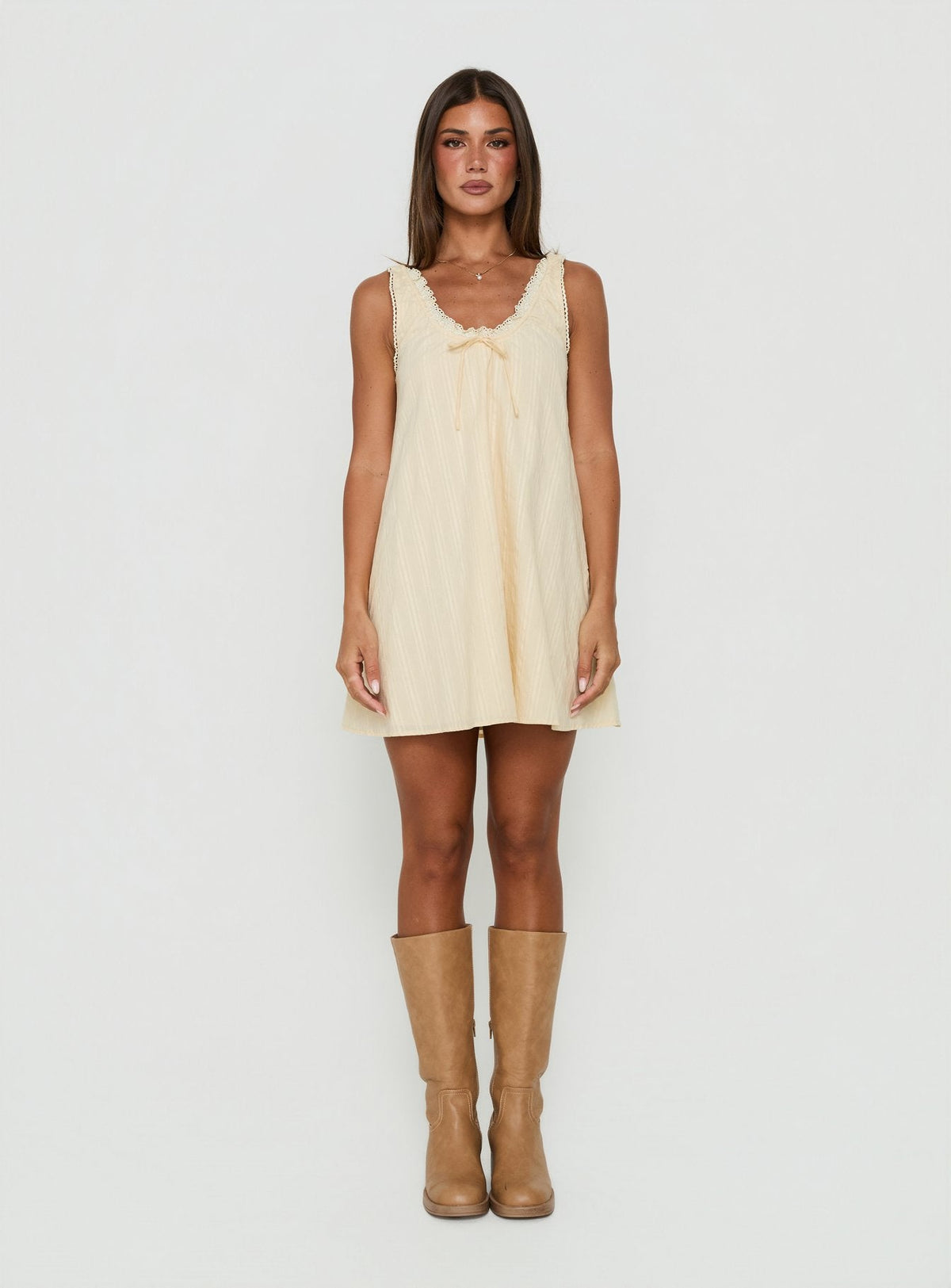 Antiquity Swing Mini Dress Butter Yellow