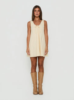 Antiquity Swing Mini Dress Butter Yellow