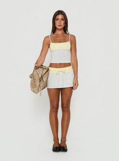 Karinna Scoop Splice Tank Top Yellow / Grey Marle