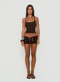 Karhlie Micro Shorts Brown / Coral