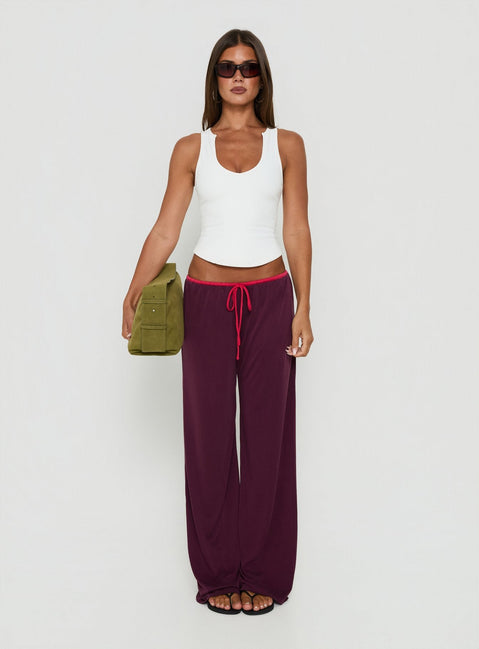 Jessika Ultra Low Pants Red / Plum