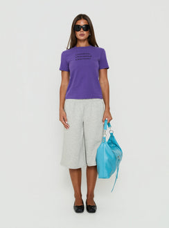 Tynen Baggy Longline Sweatshorts Grey Marle