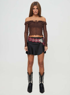 Atreus Off The Shoulder Top Brown