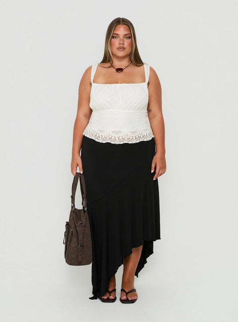 Starlina Lace Trim Cami Top White Curve