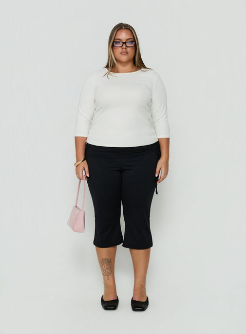 Bailor Channel Waistband Capri Pants Black Curve