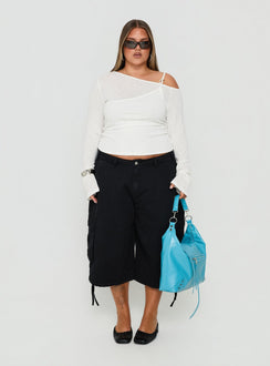 Rosca Layered Long Sleeve Top White Curve