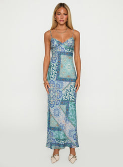 Sugar Plum Maxi Dress Blue Paisley