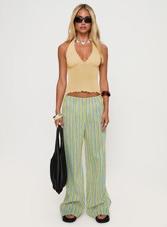 front view of model wearing Princess Polly Limestone Pants Multi Low Rise Pants 