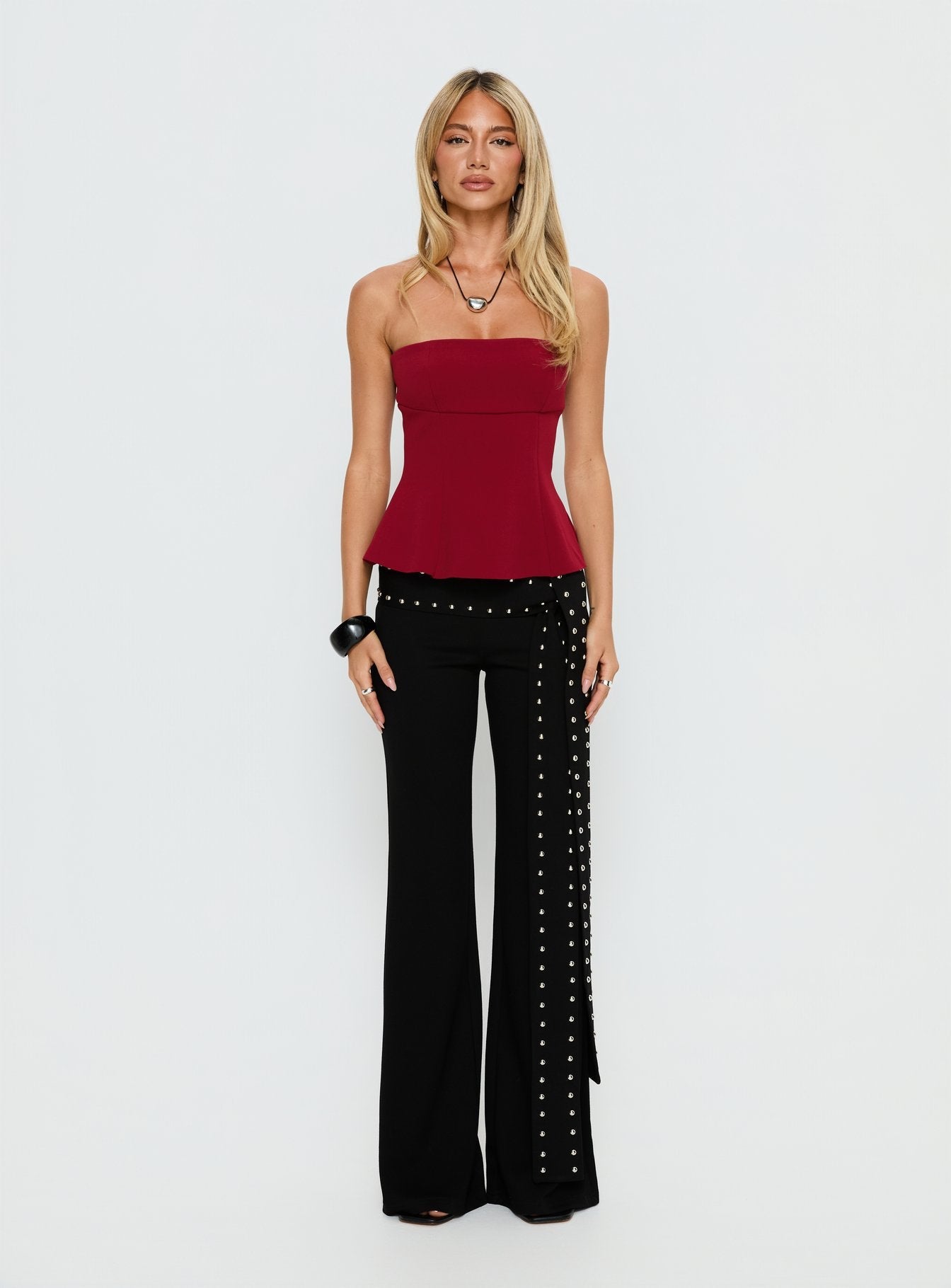 Baudelaire Strapless Corset Red