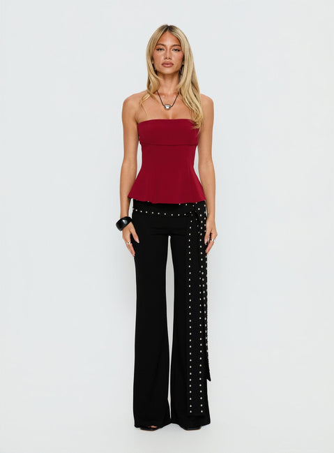 Baudelaire Strapless Corset Red