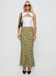 Maxi skirt Floral print, high rise fit, invisible zip fastening Non-stretch material, fully lined 