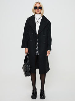 Longline coat Lapel collar, button fastening at front, front pockets Non-stretch, fully lined 