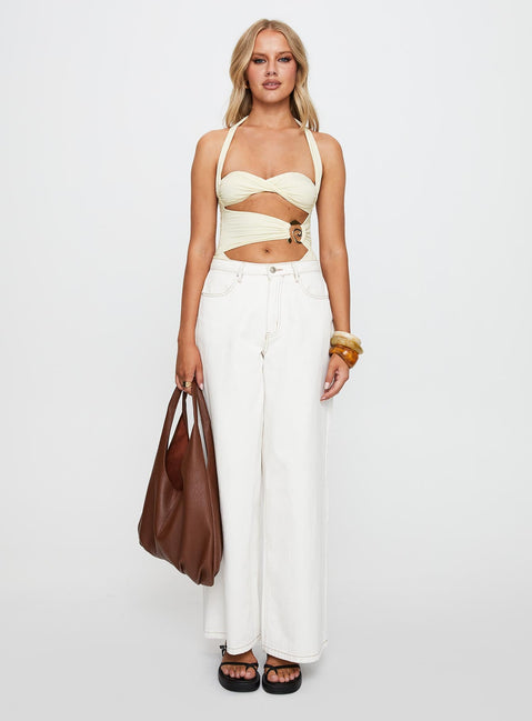 Emeraylde Halter Bodysuit Baby Yellow