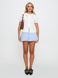 Cydnee Bubble Hem Mini Skort Blue / White Stripe
