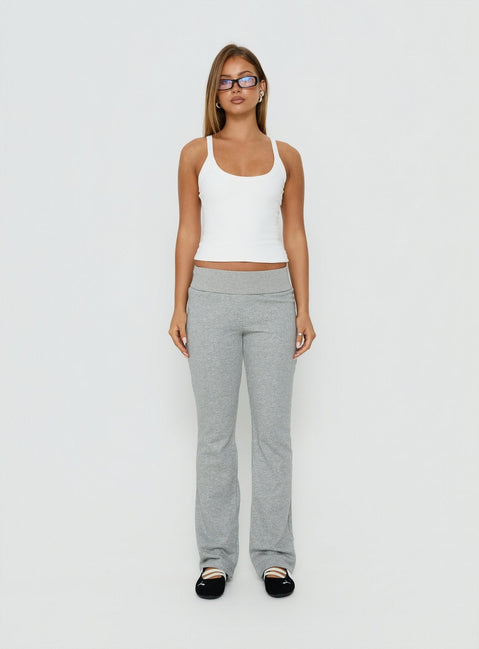 Norther Fleece Flared Pants Grey Marle
